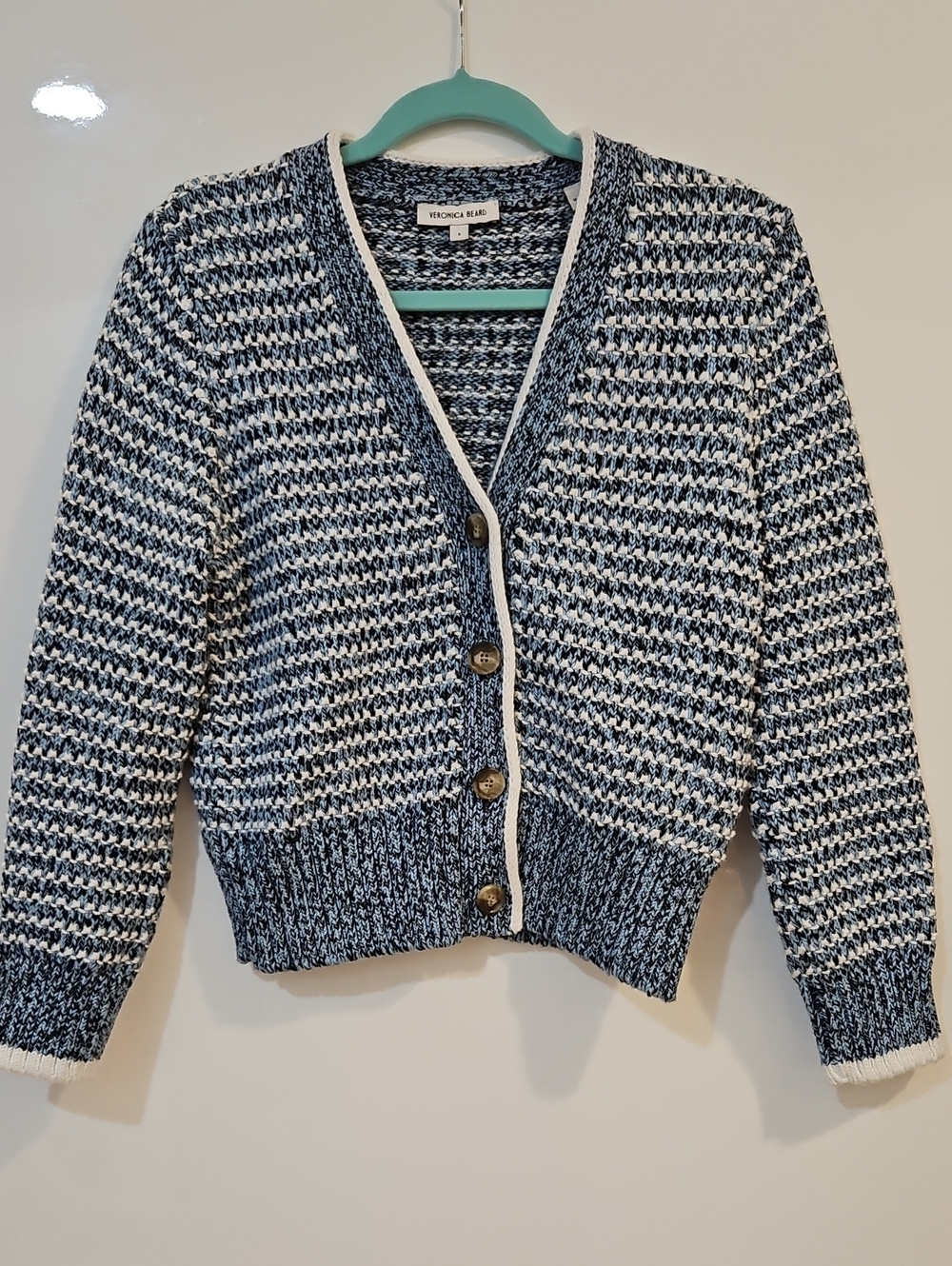 Veronica Beard Ansonia Stripe Cotton Cardigan